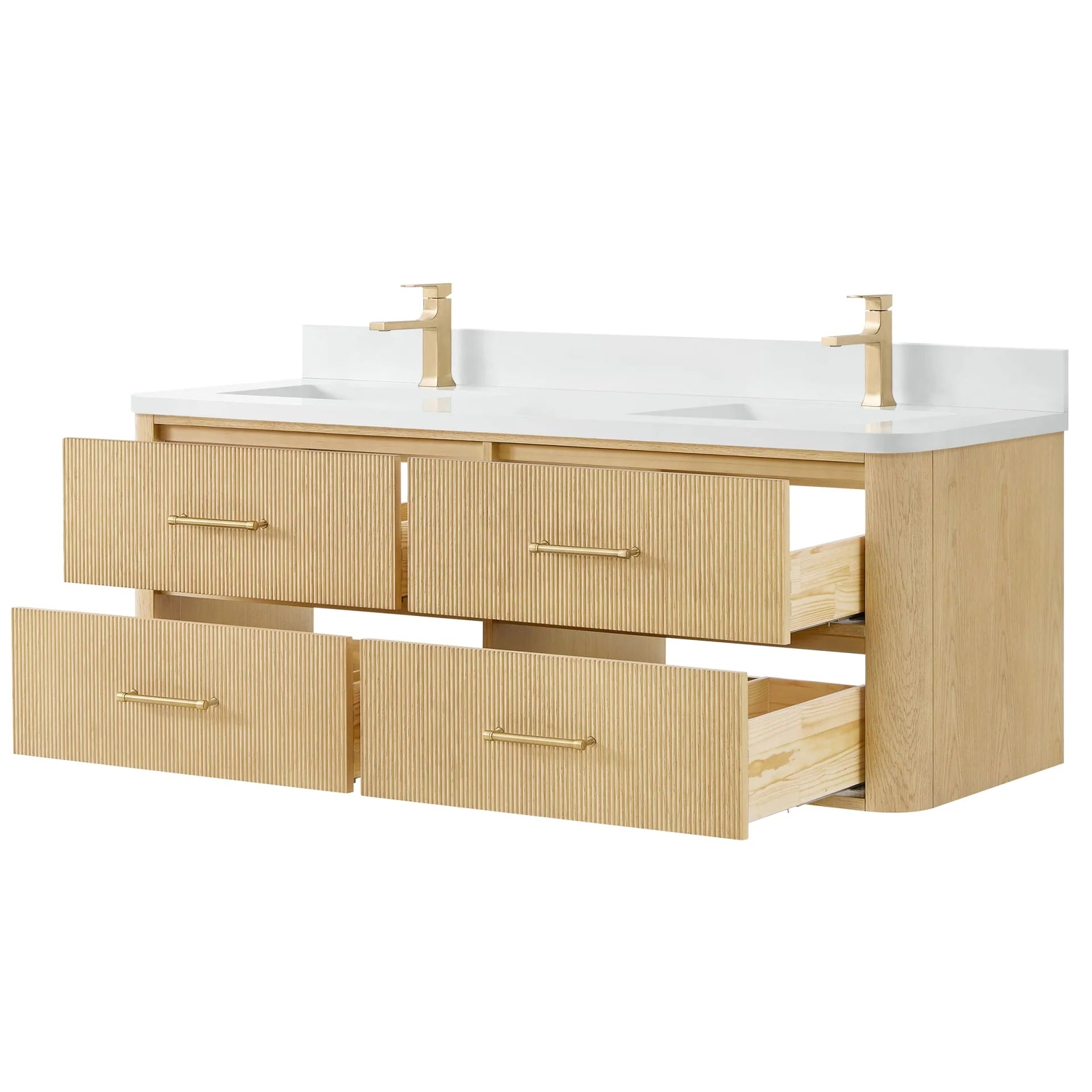 Francesca WM Wall Mounted Bathroom Vanity with Double Sink Single hole Faucet