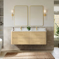 Francesca WM Wall Mounted Bathroom Vanity with Double Sink Single hole Faucet