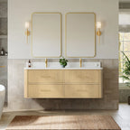 Francesca WM Wall Mounted Bathroom Vanity with Double Sink Single hole Faucet