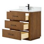 Francesca Bathroom Vanity with Countertop Single Sink Single hole Faucet Setup