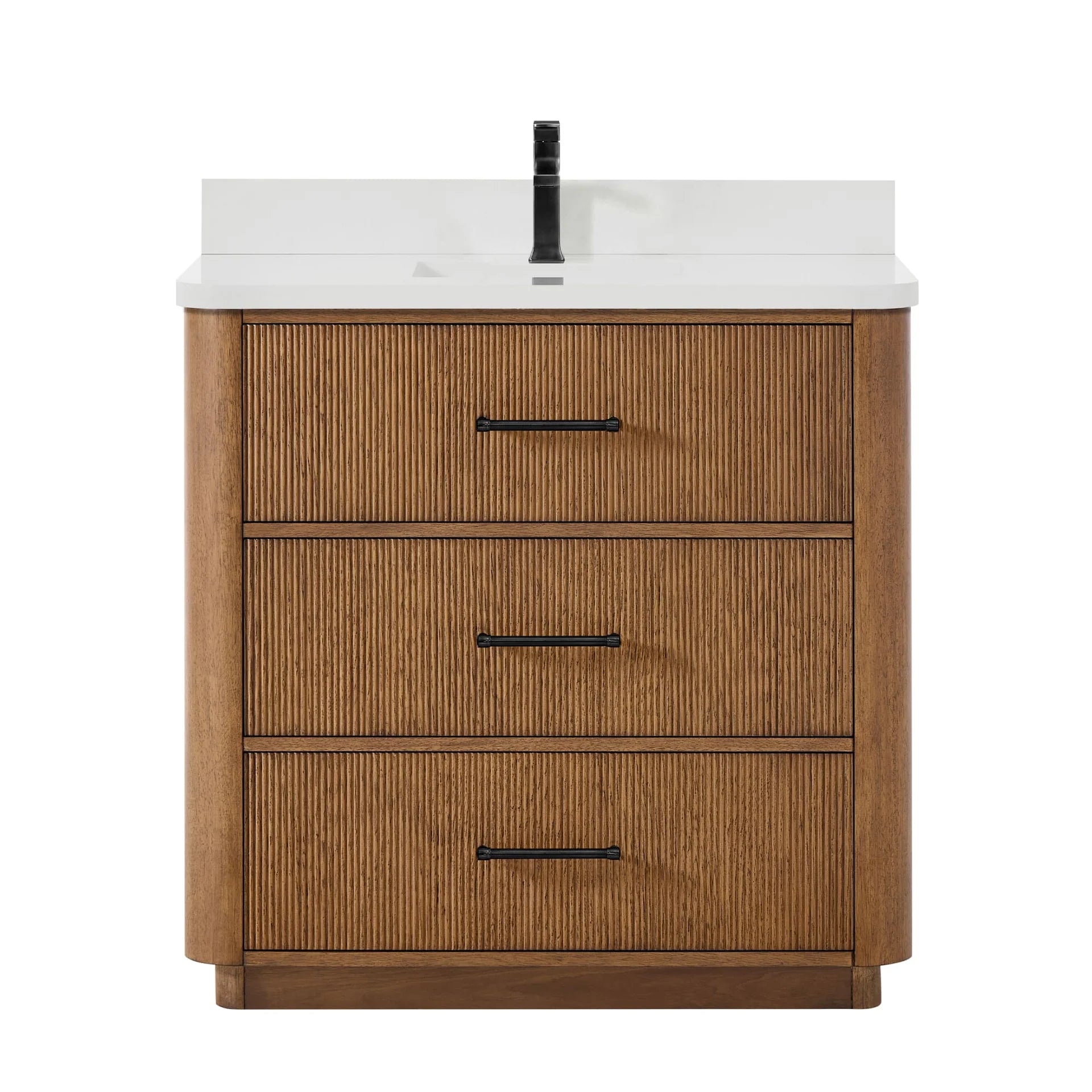 Francesca Bathroom Vanity with Countertop Single Sink Single hole Faucet Setup