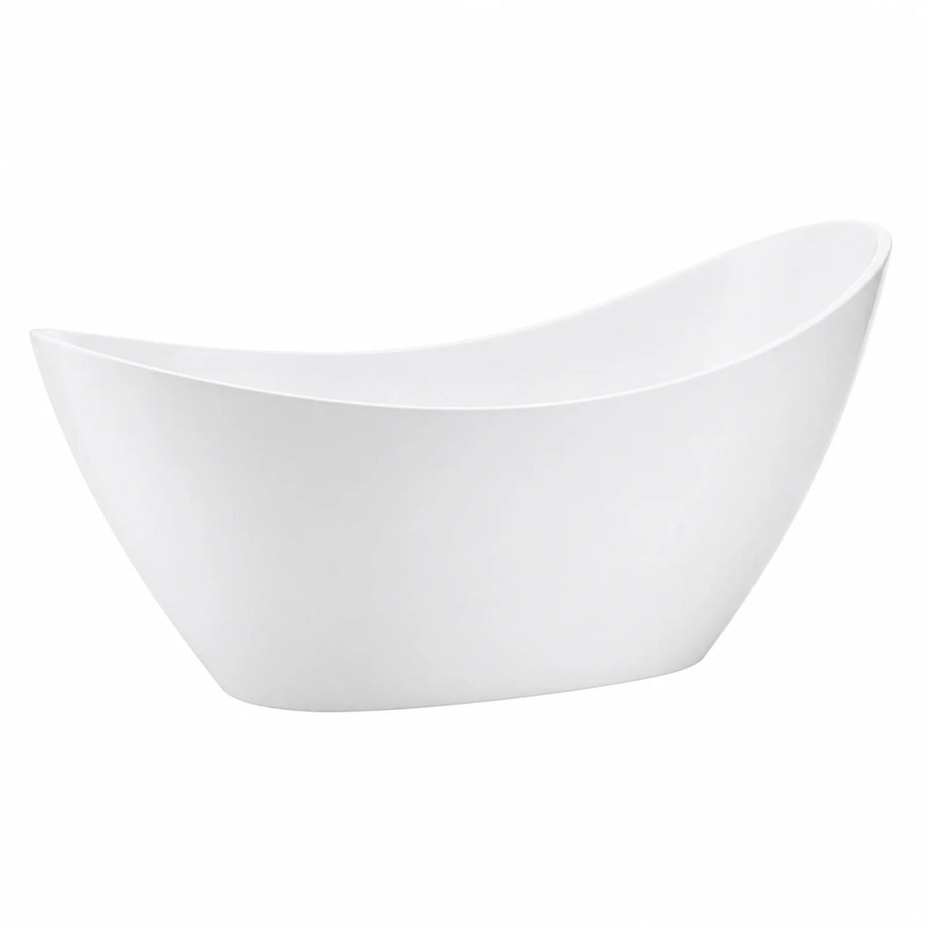 Nerida 73 Inch Acrylic Contemporary Double Slipper Tub - No Faucet Drilling