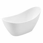 Nerida 73 Inch Acrylic Contemporary Double Slipper Tub - No Faucet Drilling