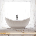 Melani Vertical 71 Inch Acrylic Fluted Double Ended Freestanding Tub