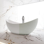 Melani Vertical 71 Inch Acrylic Fluted Double Ended Freestanding Tub