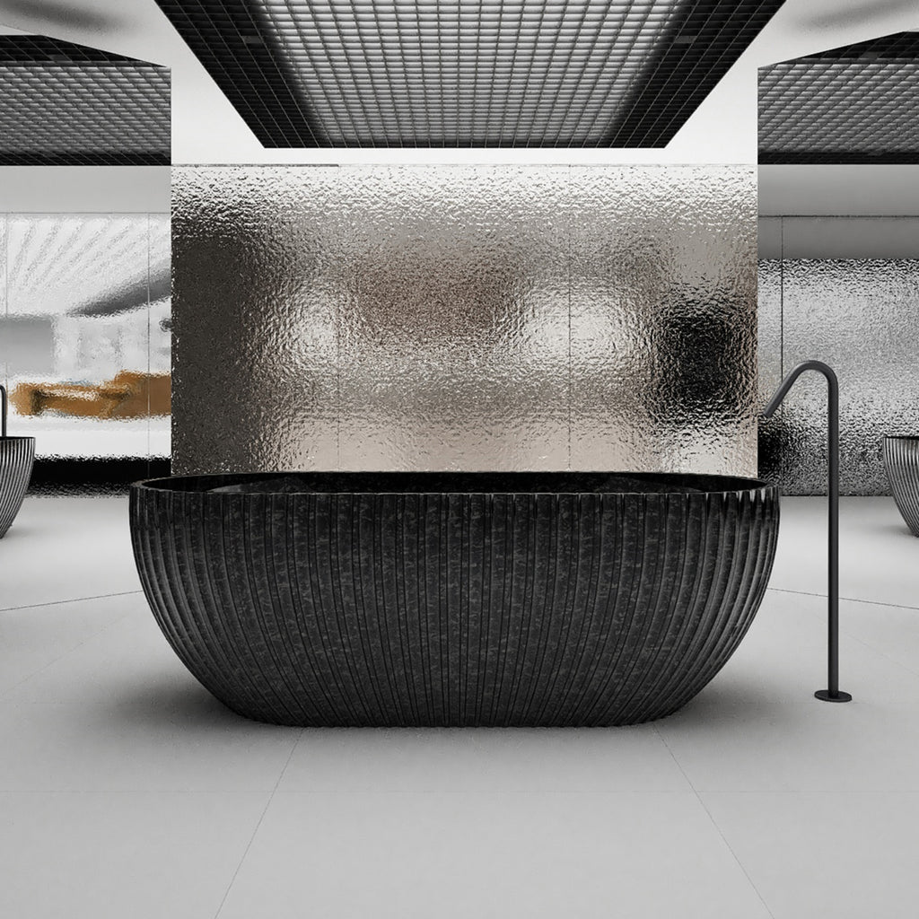 Ansel 67-Inch Carbon Fiber Freestanding Soaking Bathtub