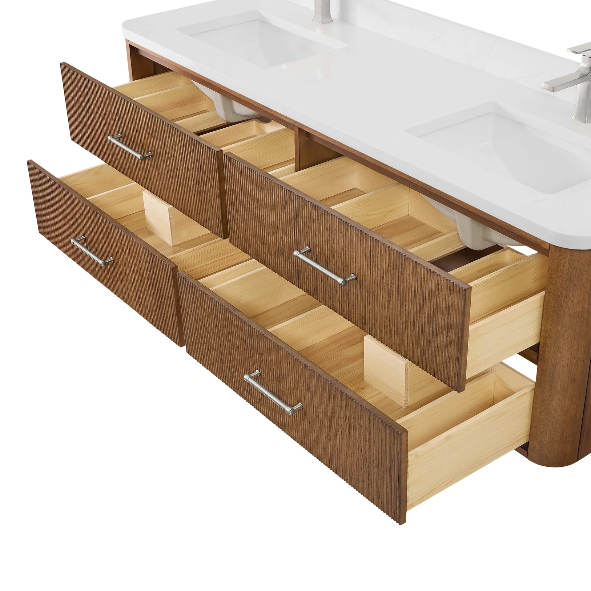 Francesca WM Wall Mounted Bathroom Vanity with Double Sink Single hole Faucet