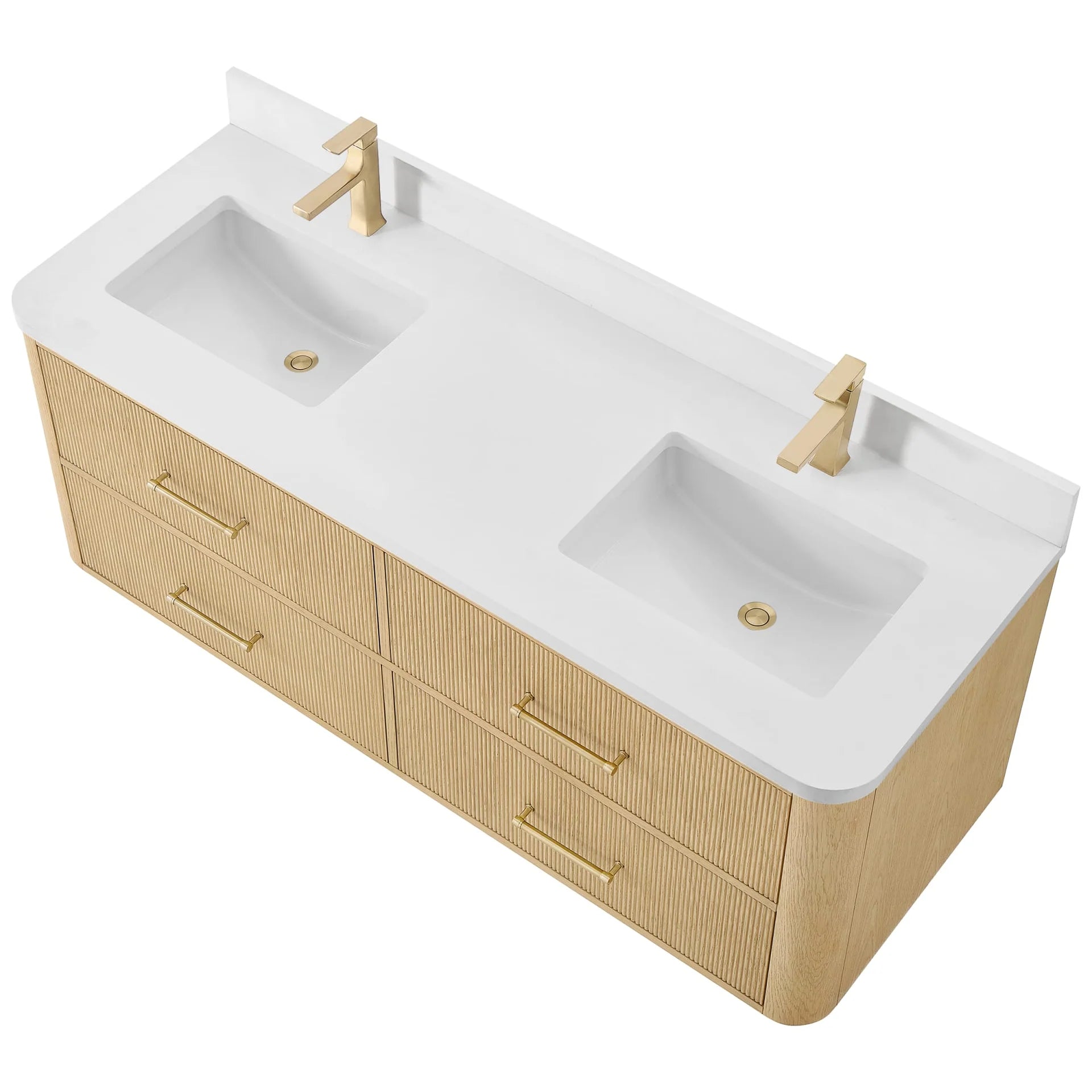 Francesca WM Wall Mounted Bathroom Vanity with Double Sink Single hole Faucet