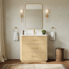 Francesca Bathroom Vanity with Countertop Single Sink Single hole Faucet Setup