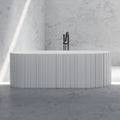 Blaise 67-Inch Solid Surface Fluted Freestanding Bathtub