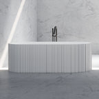 Blaise 67-Inch Solid Surface Fluted Freestanding Bathtub