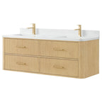 Francesca WM Wall Mounted Bathroom Vanity with Double Sink Single hole Faucet