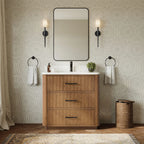 Francesca Bathroom Vanity with Countertop Single Sink Single hole Faucet Setup