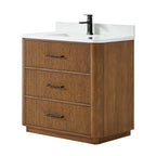 Francesca Bathroom Vanity with Countertop Single Sink Single hole Faucet Setup