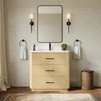 Francesca Bathroom Vanity with Countertop Single Sink Single hole Faucet Setup