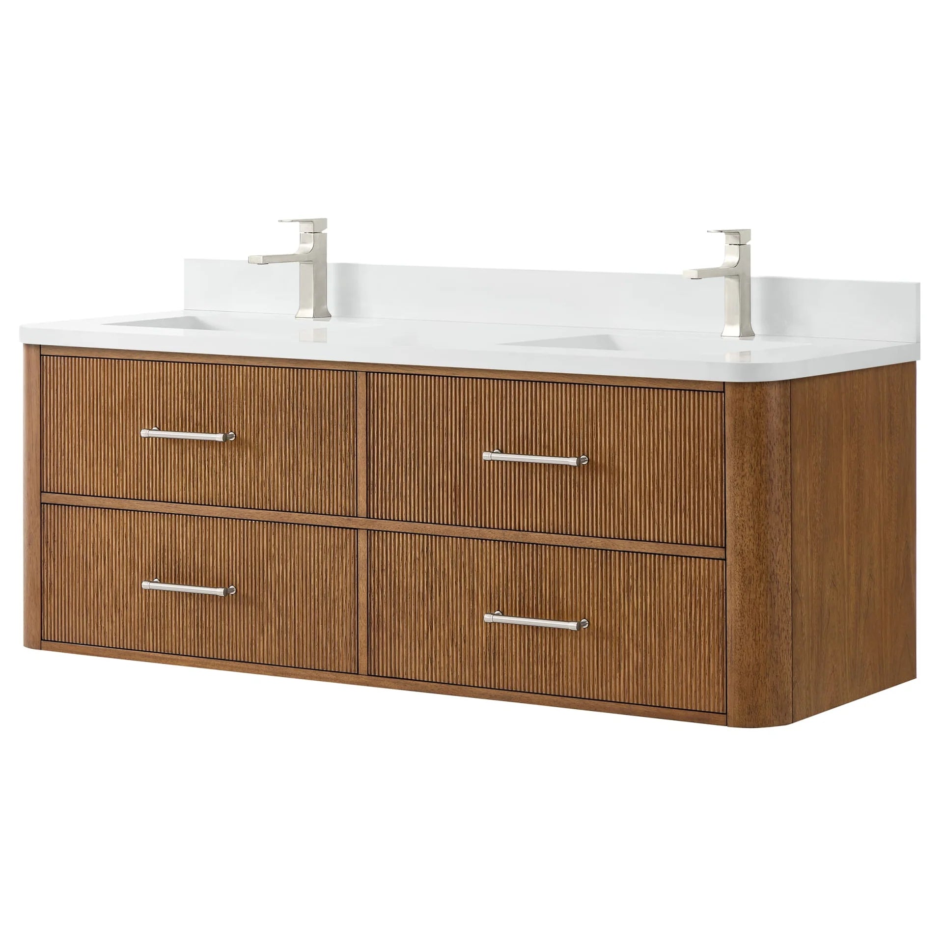 Francesca WM Wall Mounted Bathroom Vanity with Double Sink Single hole Faucet
