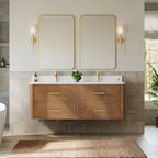 Francesca WM Wall Mounted Bathroom Vanity with Double Sink Single hole Faucet