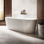 Elowen 67-Inch Acrylic Partial Fluted Soaking Bathtub
