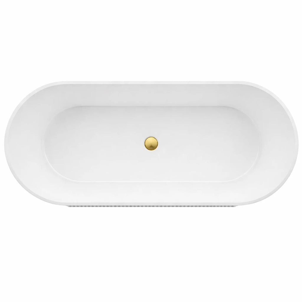 Elowen 67-Inch Acrylic Partial Fluted Soaking Bathtub
