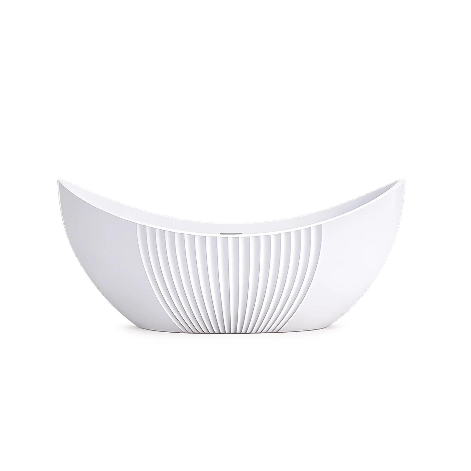 Cassian 71 Inch Acrylic Partial Fluted Double Slipper Freestanding Tub