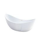 Cassian 71 Inch Acrylic Partial Fluted Double Slipper Freestanding Tub