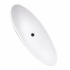 Cassian 71 Inch Acrylic Partial Fluted Double Slipper Freestanding Tub