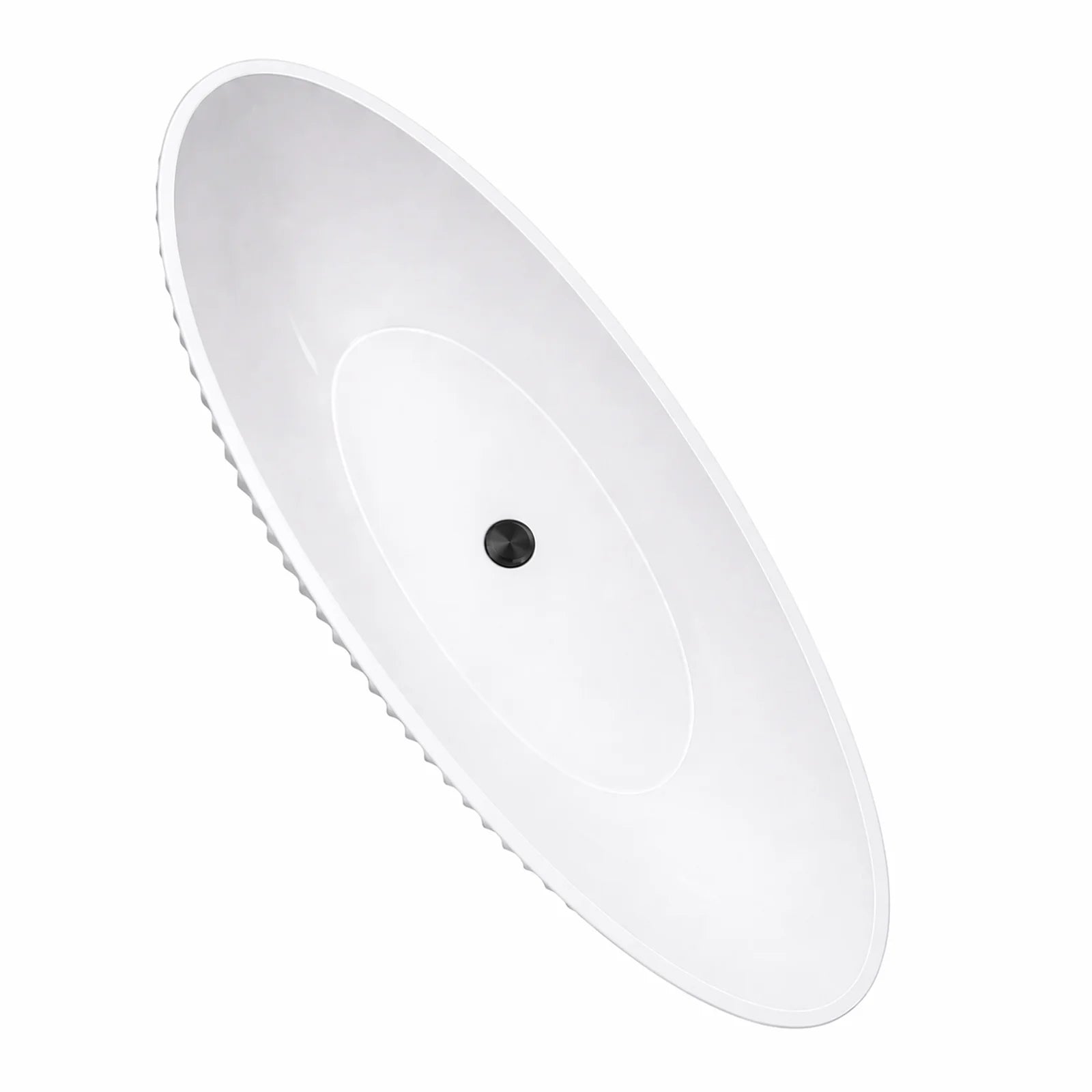 Cassian 71 Inch Acrylic Partial Fluted Double Slipper Freestanding Tub