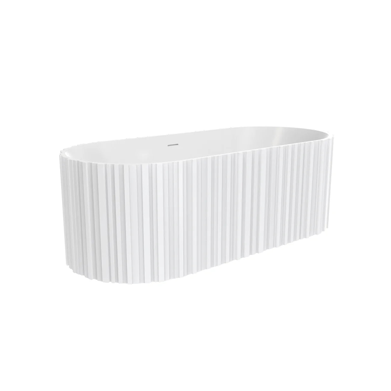 Blaise 67-Inch Solid Surface Fluted Freestanding Bathtub