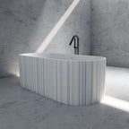 Blaise 67-Inch Solid Surface Fluted Freestanding Bathtub