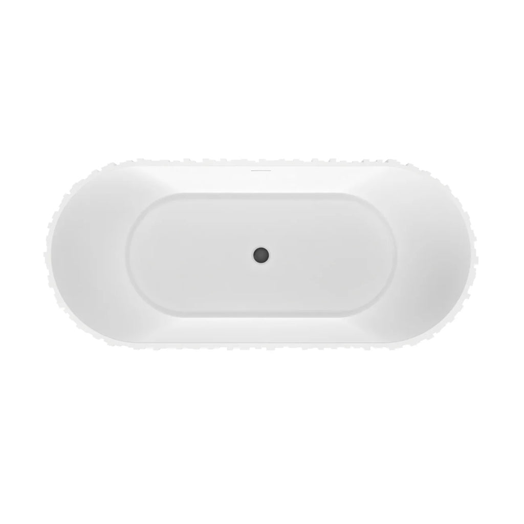 Blaise 67-Inch Solid Surface Fluted Freestanding Bathtub