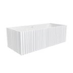 Jaylin Vertical 67 Inch Solid Surface Fluted Freestanding Tub