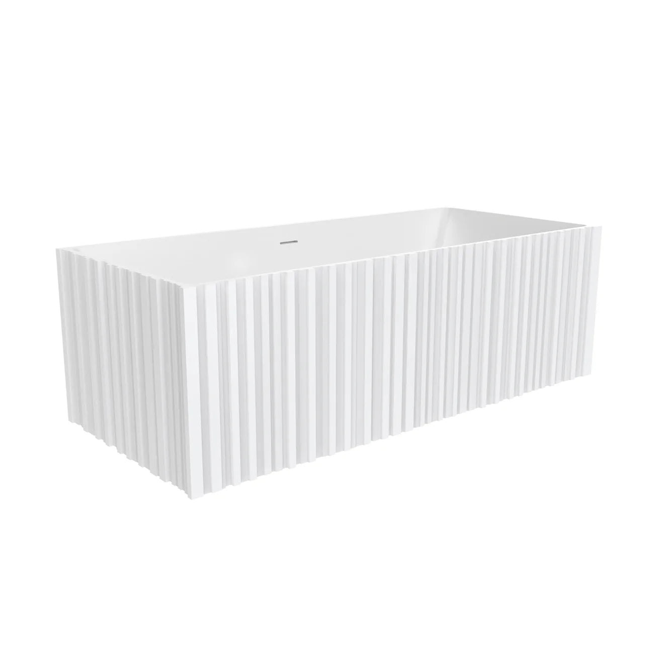 Jaylin Vertical 67 Inch Solid Surface Fluted Freestanding Tub