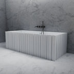 Jaylin Vertical 67 Inch Solid Surface Fluted Freestanding Tub