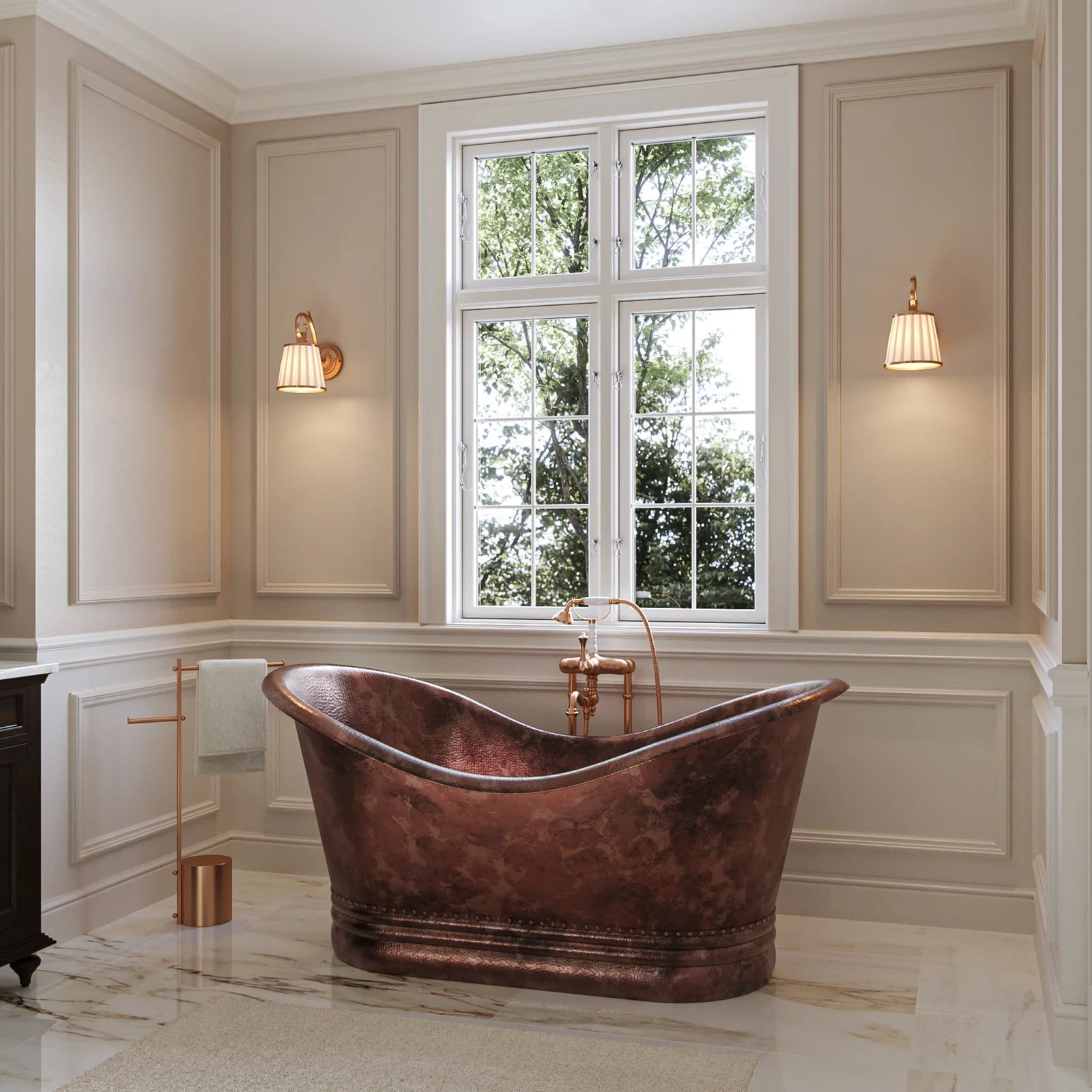 Eyre Copper Double Slipper Bathtub