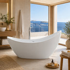 Nerida 73 Inch Acrylic Contemporary Double Slipper Tub - No Faucet Drilling