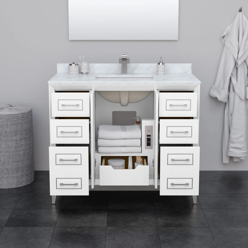 Marlena Bathroom Vanity with Countertop Single Sink Single hole Faucet Setup