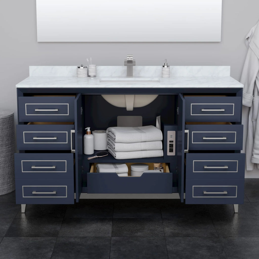 Marlena Bathroom Vanity with Countertop Single Sink Single hole Faucet Setup