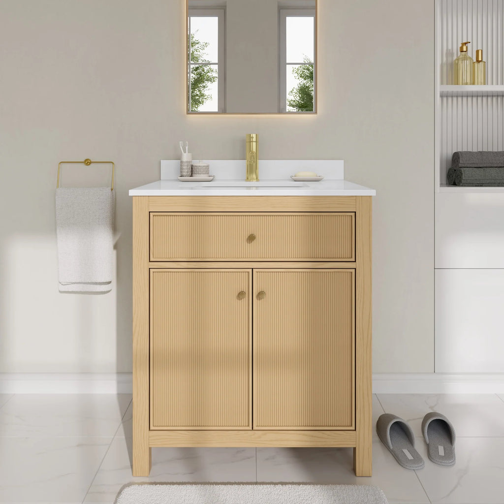 Pendry Bathroom Vanity with Countertop Single Sink Single hole Faucet Setup
