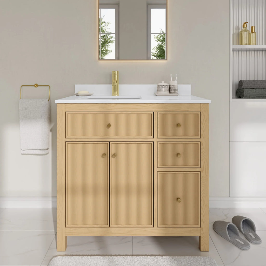 Pendry Bathroom Vanity with Countertop Single Sink Single hole Faucet Setup
