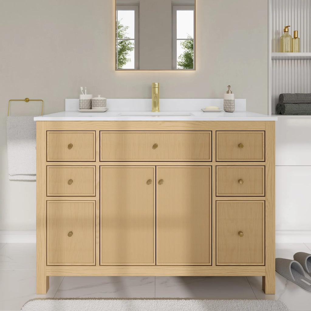 Pendry Bathroom Vanity with Countertop Single Sink Single hole Faucet Setup