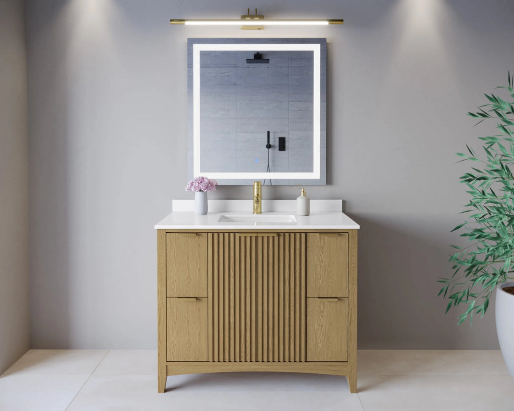 Palmilla Bathroom Vanity with Countertop Single Sink Single hole Faucet Setup