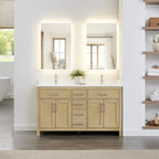 Beckett Bathroom Vanity with Countertop Double Sink Single hole Faucet Setup