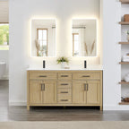 Beckett Bathroom Vanity with Countertop Double Sink Single hole Faucet Setup
