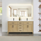 Beckett Bathroom Vanity with Countertop Double Sink Single hole Faucet Setup