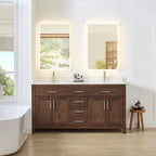 Beckett Bathroom Vanity with Countertop Double Sink Single hole Faucet Setup