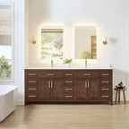 Beckett Bathroom Vanity with Countertop Double Sink Single hole Faucet Setup
