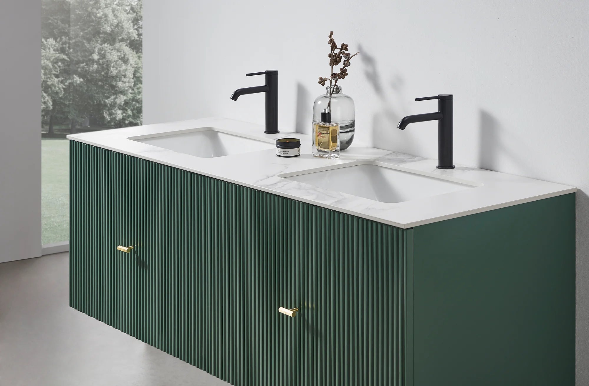 BARCELONA 60” DOUBLE WALL MOUNT MODERN BATHROOM VANITY
