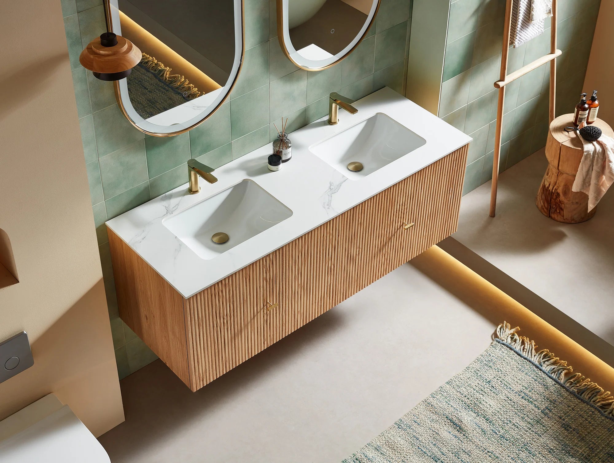 BARCELONA 60” DOUBLE WALL MOUNT MODERN BATHROOM VANITY