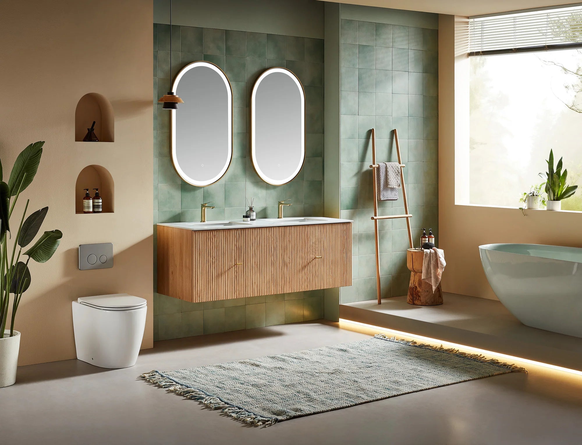 BARCELONA 60” DOUBLE WALL MOUNT MODERN BATHROOM VANITY