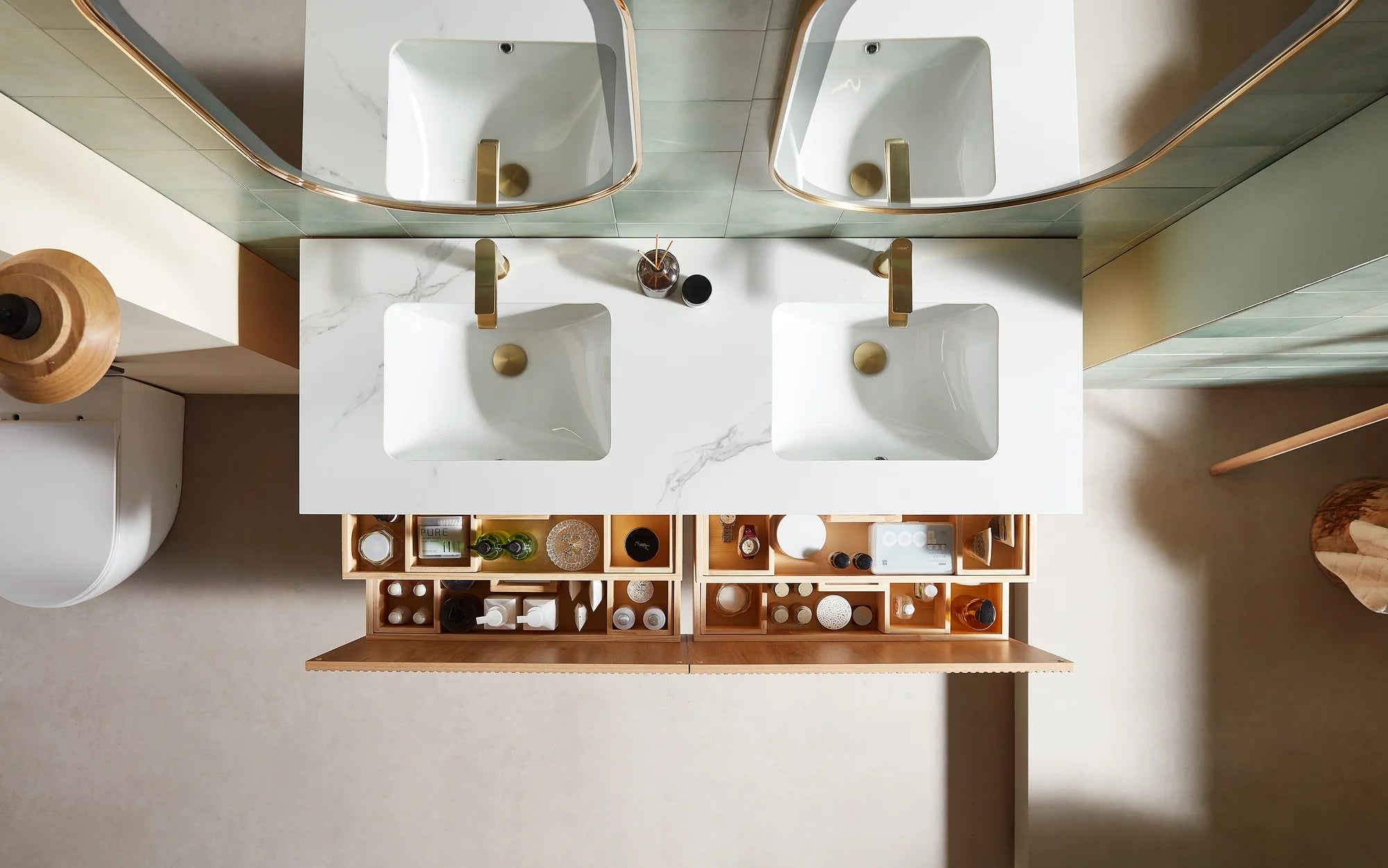 BARCELONA 60” DOUBLE WALL MOUNT MODERN BATHROOM VANITY